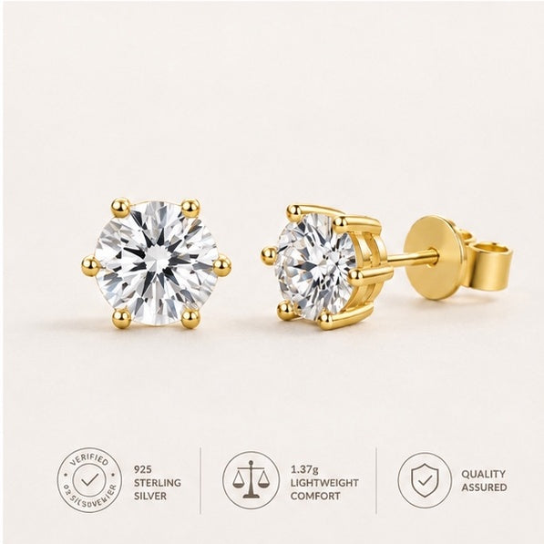 5-9 MM Moissanit-Ohrring 925 Sterling Silber mit 18 Karat Weißgold überzogen Ohrstecker für Frauen Schmuck