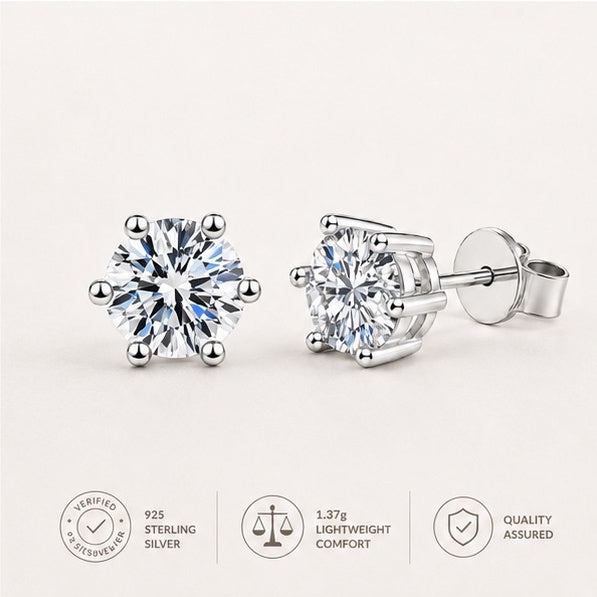 5-9 MM Moissanit-Ohrring 925 Sterling Silber mit 18 Karat Weißgold überzogen Ohrstecker für Frauen Schmuck