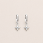 925er Sterlingsilber Nadel Kleeblatt Creolen Ohrringe für Damen Mädchen Trendy Elegant Hochzeit Party Ohrhänger Schmuck Accessoires Geschenke