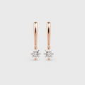 Minimalist Rose Gold CZ Drop Earrings