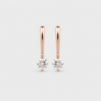 Minimalist Rose Gold CZ Drop Earrings