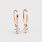 Minimalist Rose Gold CZ Drop Earrings