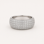White CZ Pavé Sterling Silver Band Ring