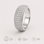 White CZ Pavé Sterling Silver Band Ring