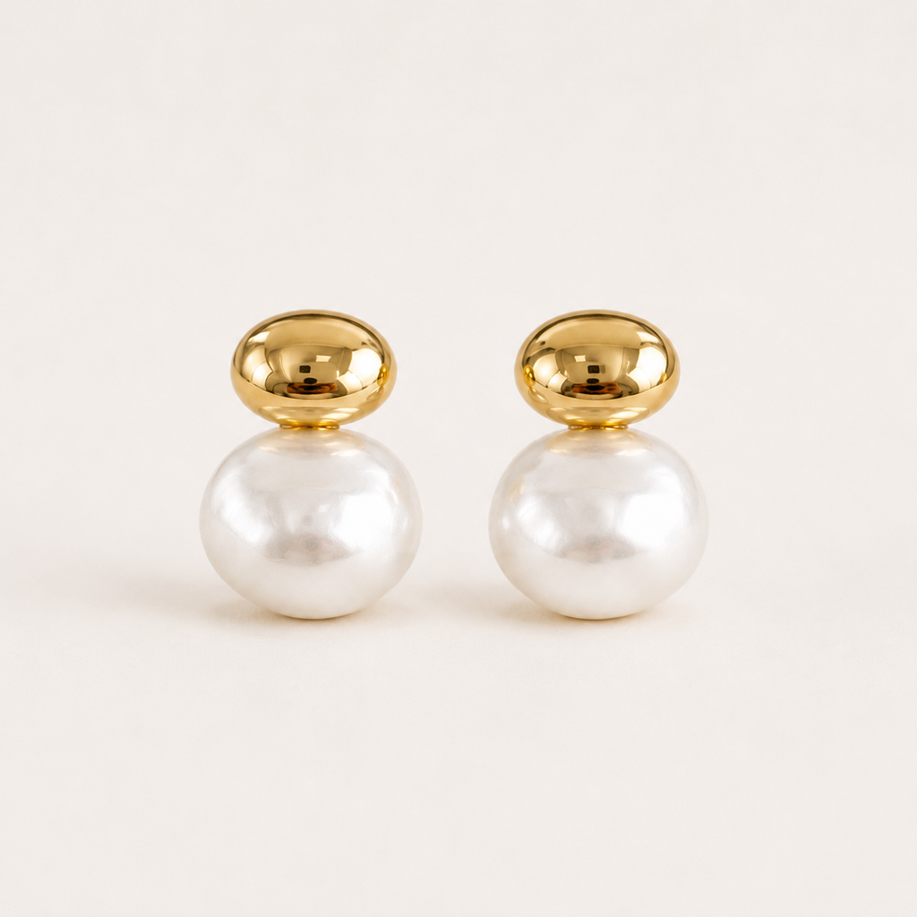 Sculpted Pearl Drop Earrings