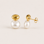 Sculpted Pearl Drop Earrings