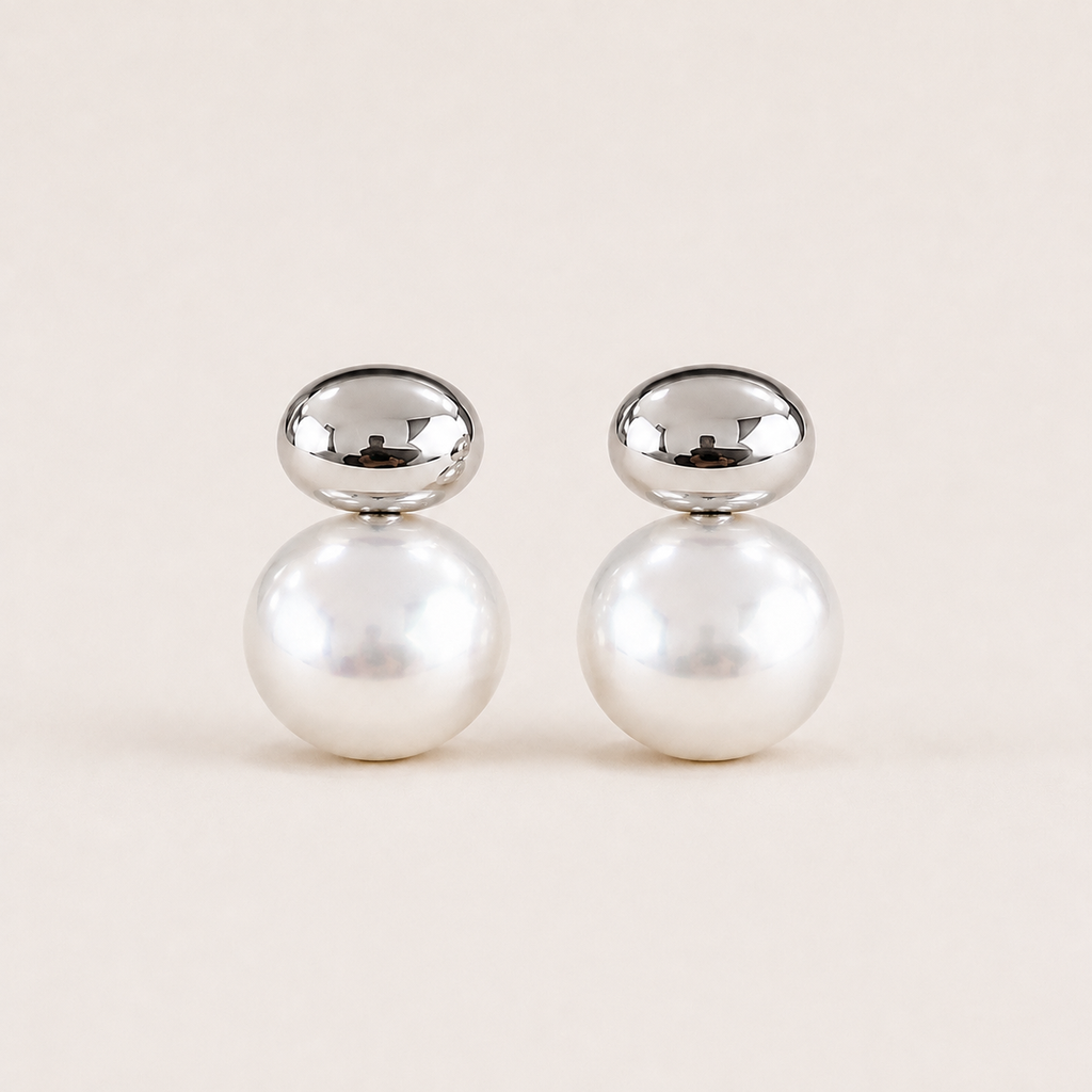 Sculpted Pearl Drop Earrings