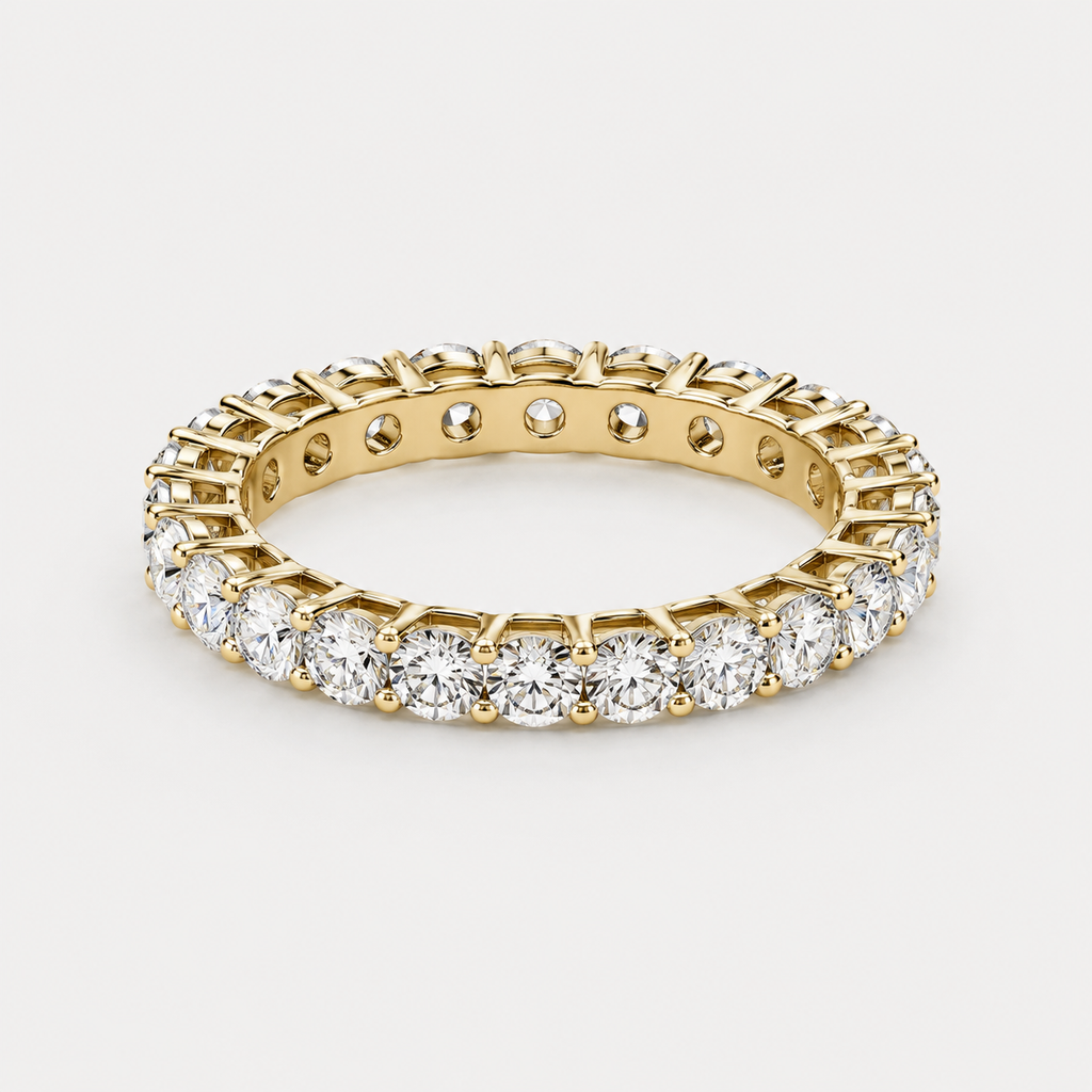 3.0mm Moissanite Eternity Band — 925 Sterling Silver