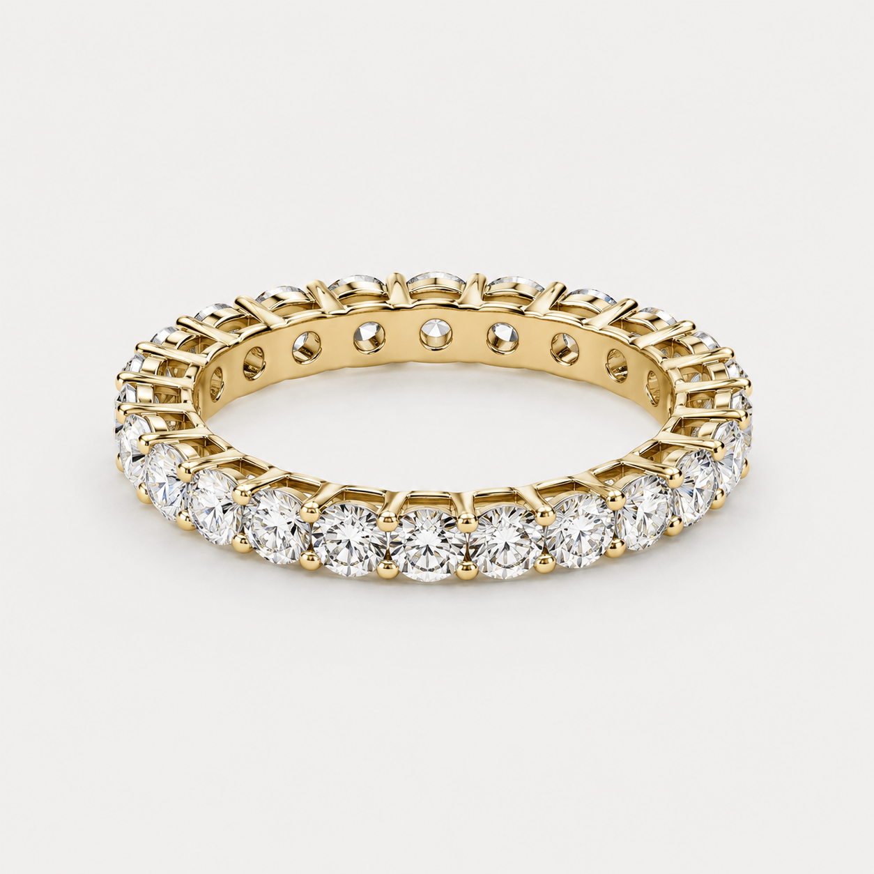 3.0mm Moissanite Eternity Band — 925 Sterling Silver