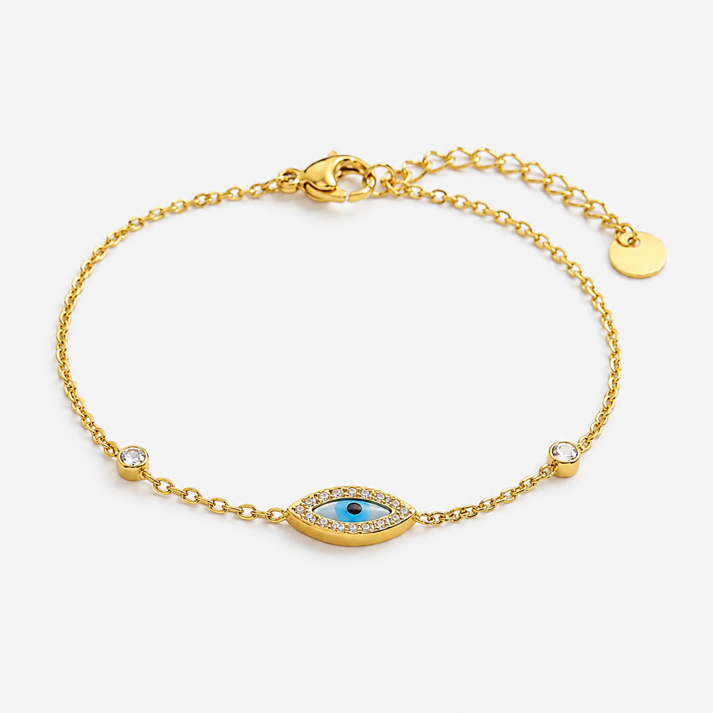 Golden Evil Eye Bracelet – Protective Charm