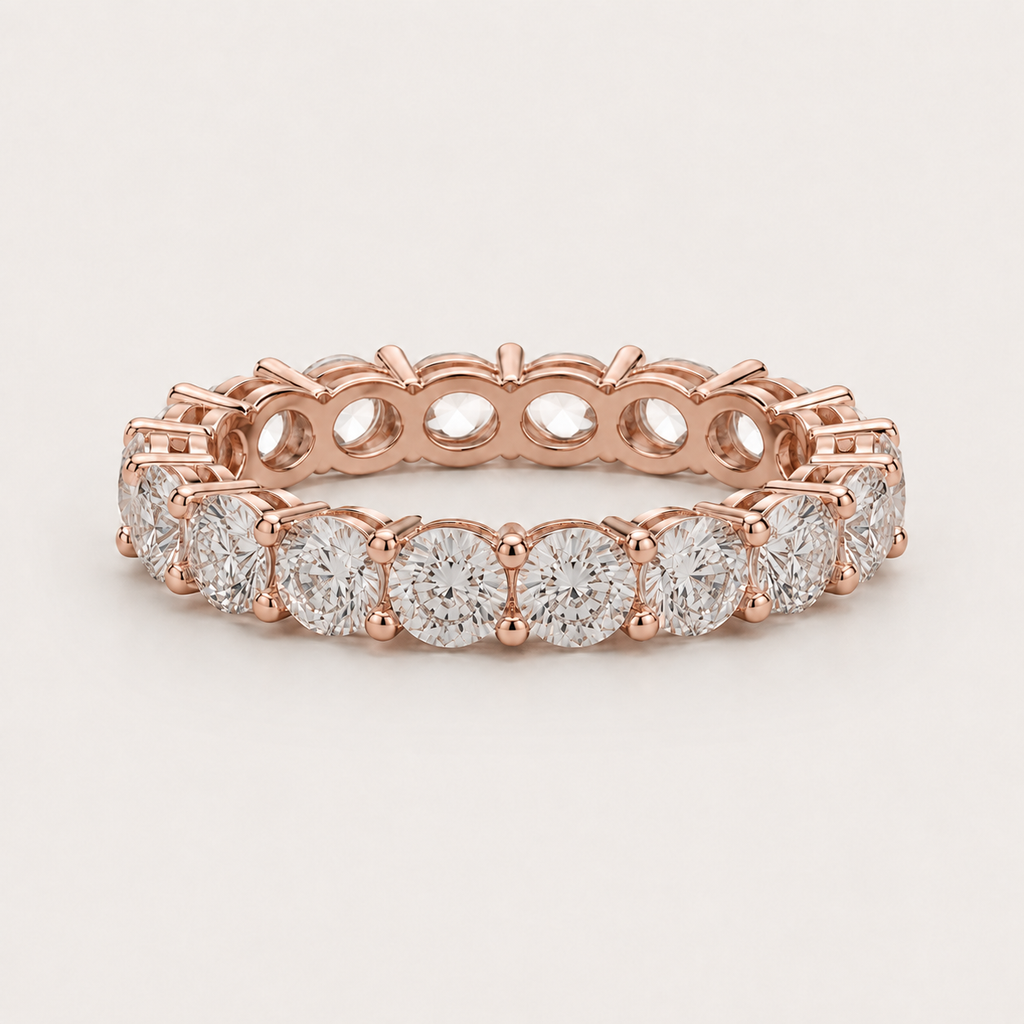 4mm Round Stone Eternity Ring in 925 Sterling Silver