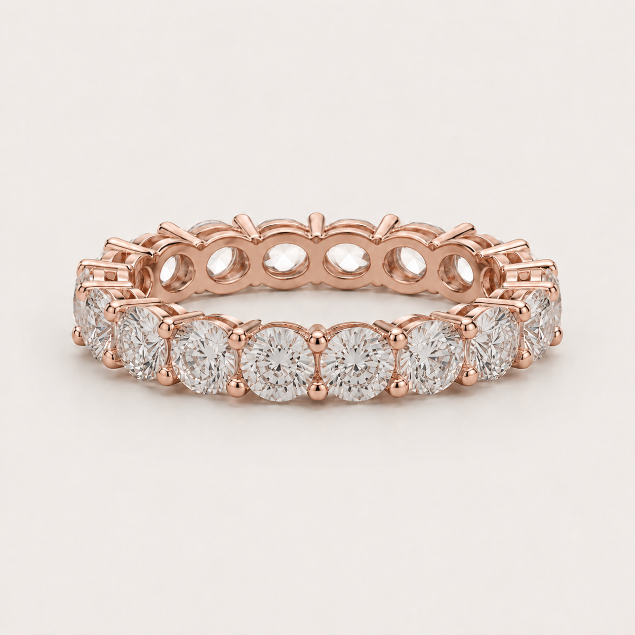 4mm Round Stone Eternity Ring in 925 Sterling Silver