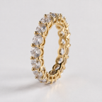 4mm Round Stone Eternity Ring in 925 Sterling Silver