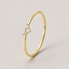 Tiny Heart Zircon Ring