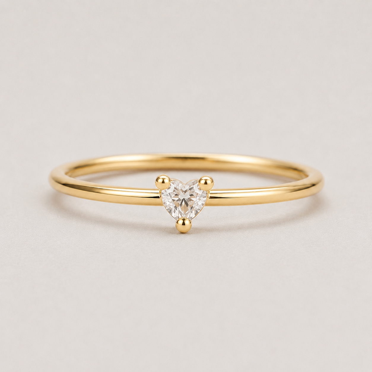 Dainty Heart Zircon Ring