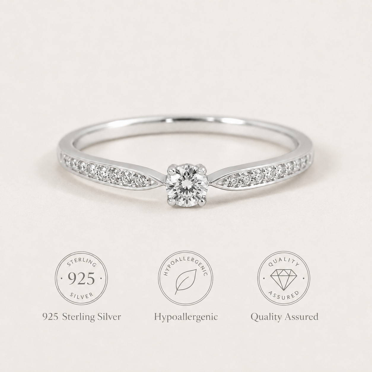 Sterling Silver Zircon Ring
