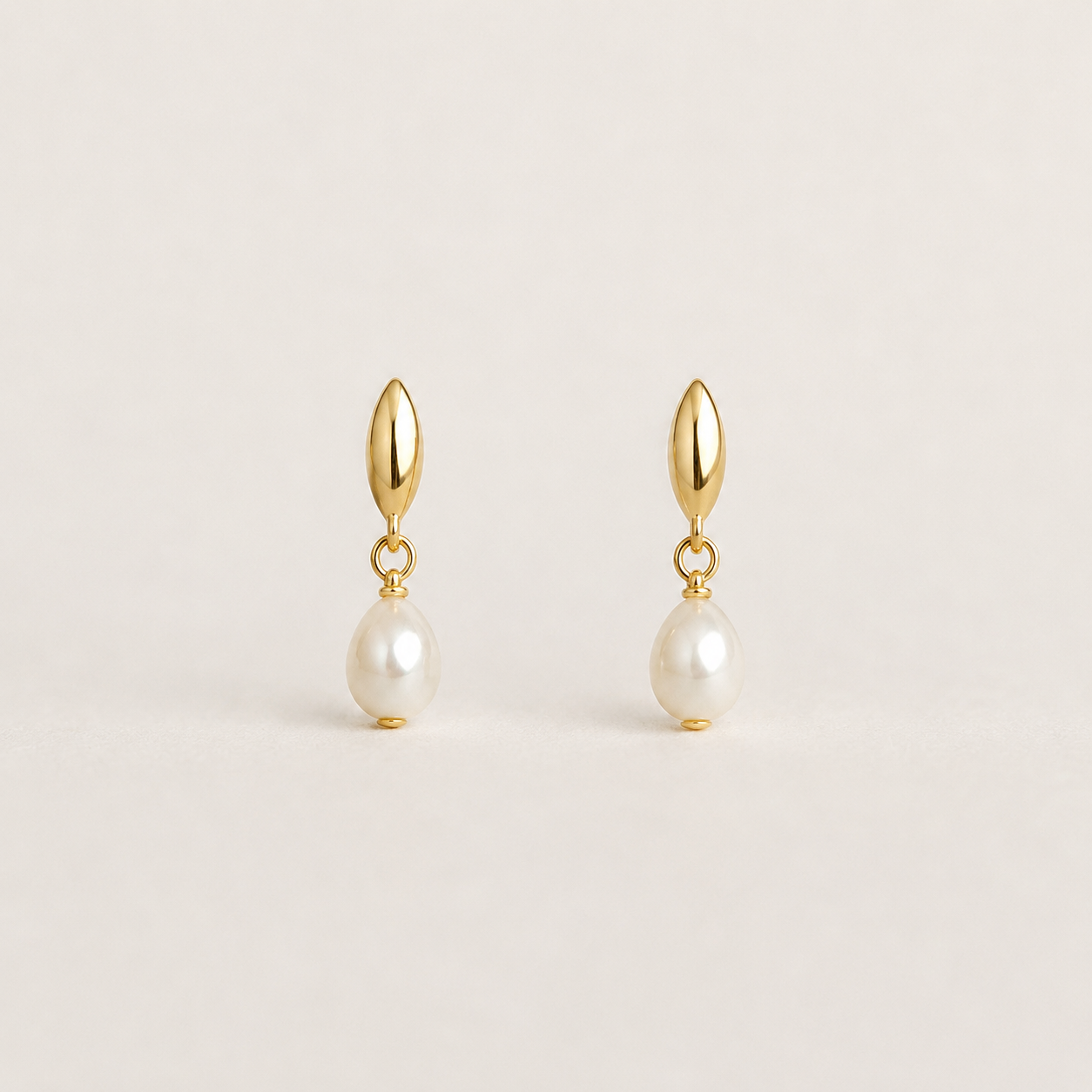 Pearl Drop Sterling Silver Stud Earrings