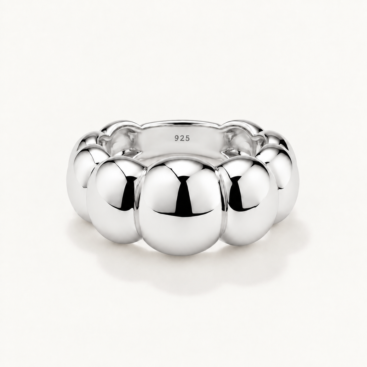 Sculpted Bubble Ring in 925 Sterling Silver – 18K Gold Plated Statement Ring