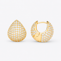 Pavé Teardrop Hoop Earrings in 925 Sterling Silver