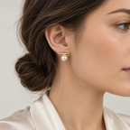 Gold Bar & Pearl-Effect Earrings