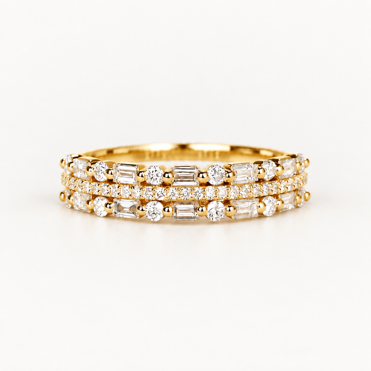 Geometric Cubic Zirconia Ring