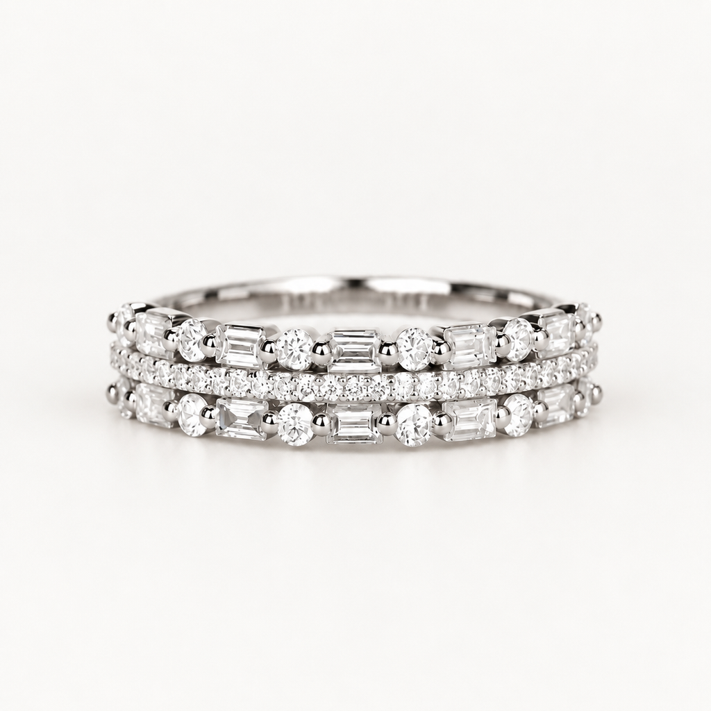 Geometric Cubic Zirconia Ring