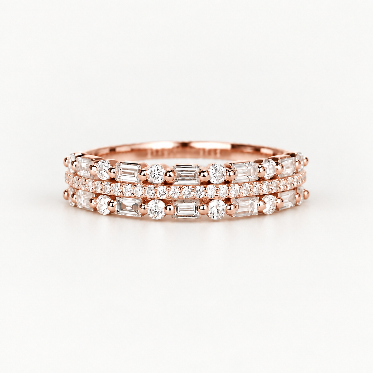 Geometric Cubic Zirconia Ring
