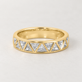 925 Sterling Silver Triangle Zirconia Band Ring – 18K Gold Plated