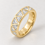 925 Sterling Silver Triangle Zirconia Band Ring – 18K Gold Plated