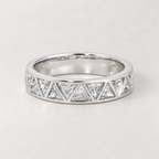 925 Sterling Silver Triangle Zirconia Band Ring – 18K Gold Plated