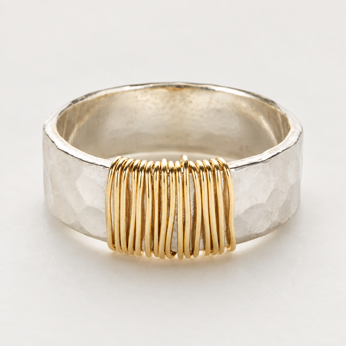 925 Sterling Silver Two-Tone Wire Ring