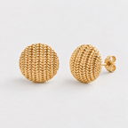 925 Sterling Silver Textured Round Stud Earrings