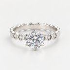 925 Sterling Silver Cubic Zirconia Vintage Ring – 7mm Geometric Statement Ring