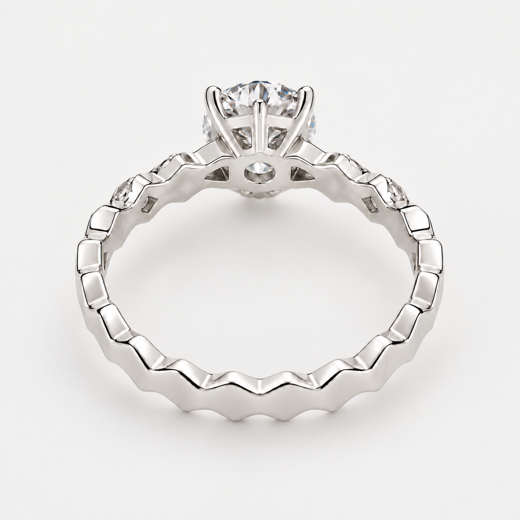 925 Sterling Silver Cubic Zirconia Vintage Ring – 7mm Geometric Statement Ring