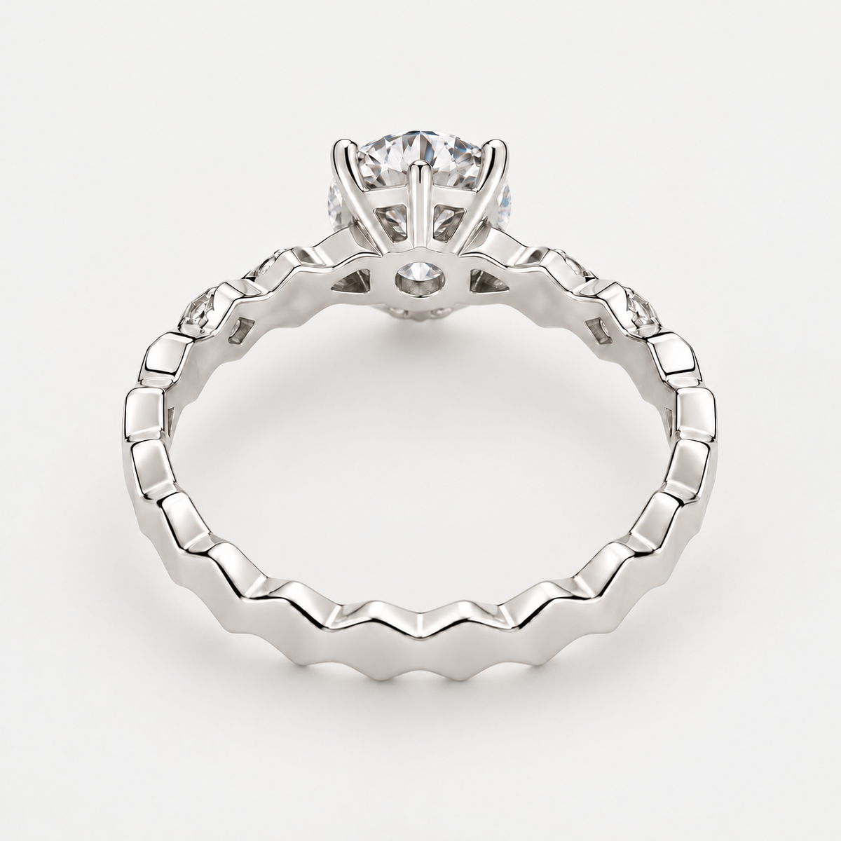 925 Sterling Silver Cubic Zirconia Vintage Ring – 7mm Geometric Statement Ring
