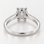 925 Sterling Silver Solitaire Ring with Round Zircon