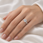 925 Sterling Silver Solitaire Ring with Round Zircon