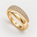 Gold Plated Geometric Layered Zircon Ring”