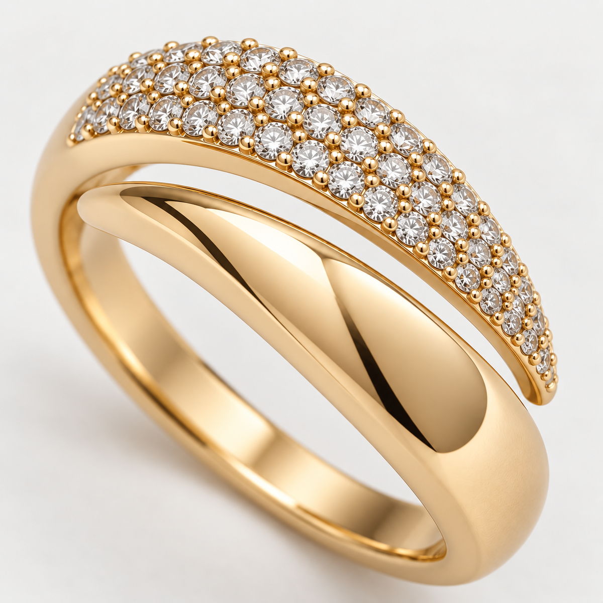 Gold Plated Geometric Layered Zircon Ring”