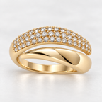 Gold Plated Geometric Layered Zircon Ring”