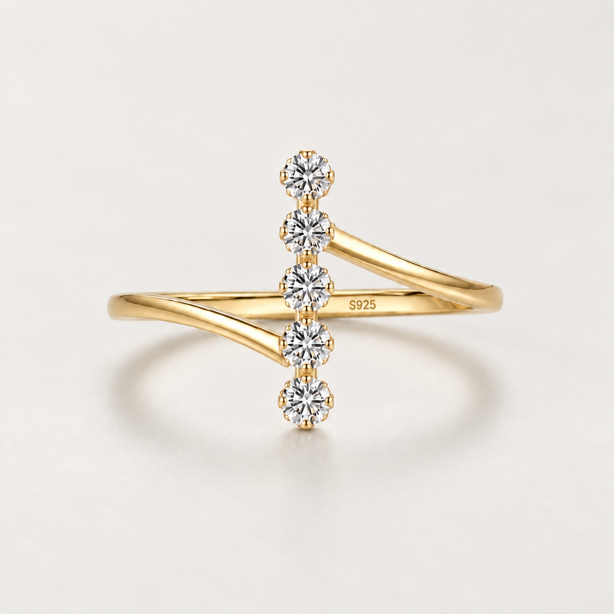 925 Sterling Silver Flora Bypass Ring