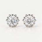 D Color VVS1 Moissanite Stud Earrings in 925 Sterling Silver