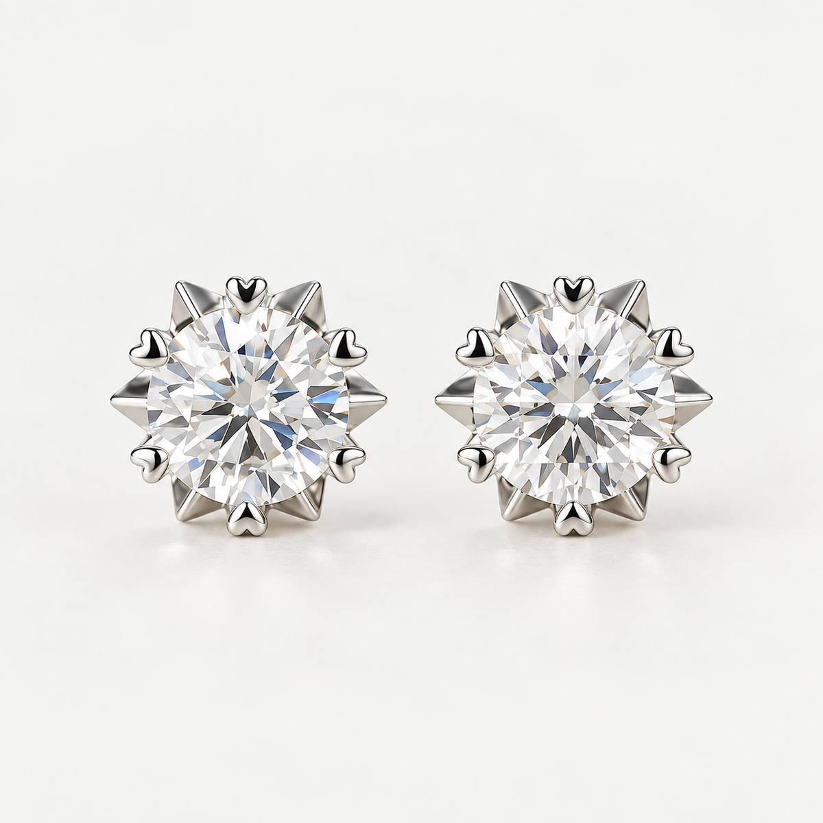 D Color VVS1 Moissanite Stud Earrings in 925 Sterling Silver