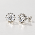 D Color VVS1 Moissanite Stud Earrings in 925 Sterling Silver