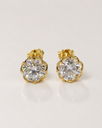 Florale Moissanite 14K Gold Filled Stud Earrings