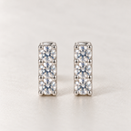 0.1CT Round Moissanite Stud Earrings – Silver Plated