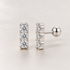 0.1CT Round Moissanite Stud Earrings – Silver Plated