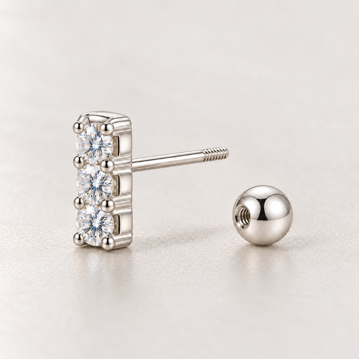 0.1CT Round Moissanite Stud Earrings – Silver Plated
