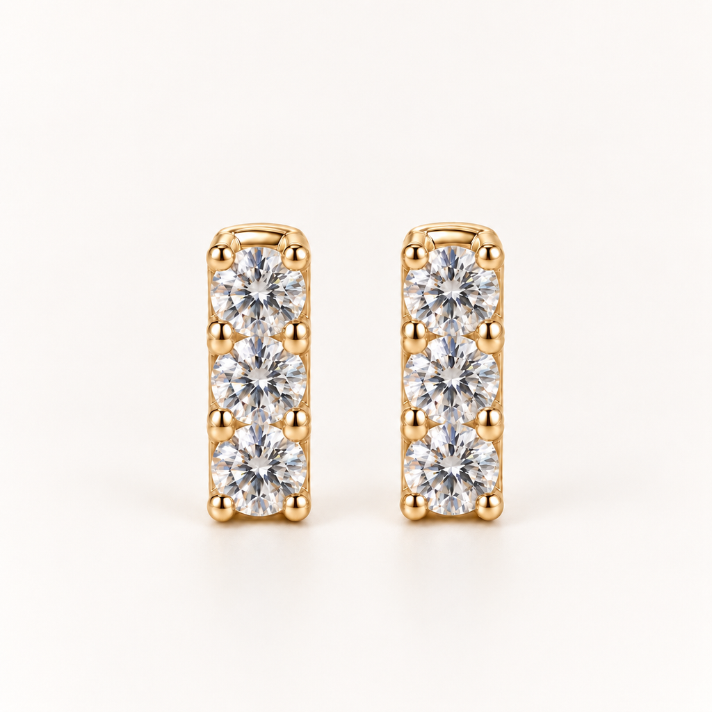 0.1CT Round Moissanite Stud Earrings – Silver Plated