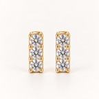 0.1CT Round Moissanite Stud Earrings – Silver Plated